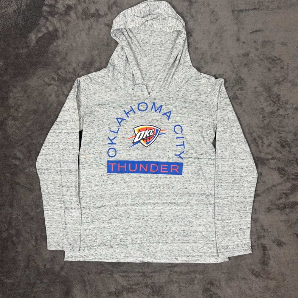 NBA Hoodie Men S Grey Oklahoma City Thunder Space Dye Lightweight Pullover Shirt